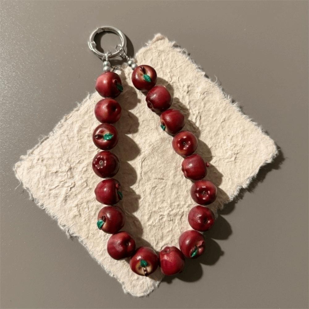 Blueberry Bag Charm Strawberry Mobile Phone Chain Fashion Fruit Beads Keychain Backpack Hanging