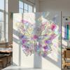 Yousheng Mini Iridescent Acrylic Squares, Translucent Rainbow Acrylic Pieces, 2cm 3cm Holographic Acrylic Tiles for DIY Crafts, Mosaic Art, Light And