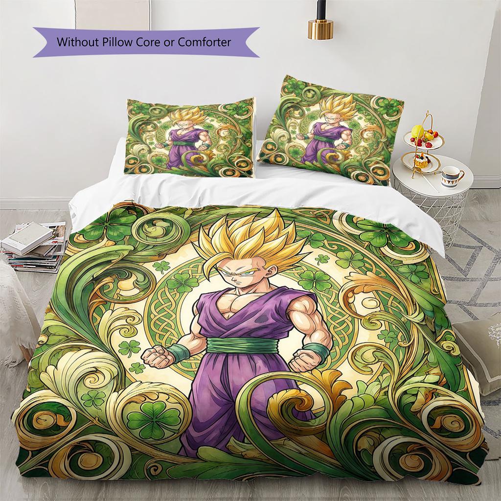 MandalaDragonball Pattern Bedding Quilt Set Quilt Cover Pillowcase Home Decoration Birthday Gift (1 * duvet cover + 2 * pillowcase, without core)