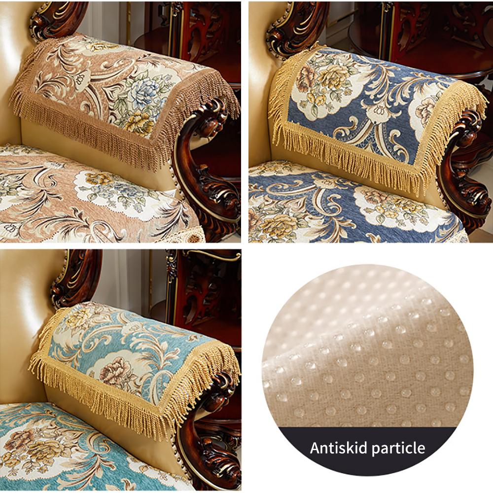 Sofabezug im Retro-Stil im europäischen Stil mit luxuriösen Kissen, rutschfest, universeller Sofabezug für alle vier Jahreszeiten, Möbelschutz