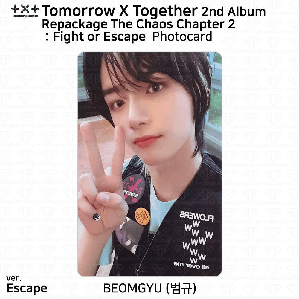 

TXT 2-й альбом в переиздании. Фотокарточка «Хаос. Глава 2. Борьба или бегство» Открытка Beomgyu - PC (E ver.)