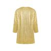 Women's Large Size T-shirt Spring and Summer Seven Quarter Sleeve Shiny Loose Casual Female T-shirt Fashion V-neck Solid Color Office Ladies Tee Tops