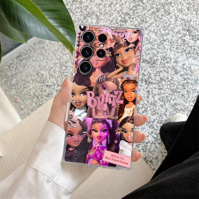 Cartoon Fashion Doll Bratzs Transparent Case For Samsung Galaxy S26 S25 Ultra S24 S22 S26 Plus S20 S23 S21 S25 FE 5G Clear Cover