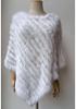 2022 Autumn/Winter Handmade Real Rabbit Fur Knit Triangle Shawl & Women's Pullover Cloak