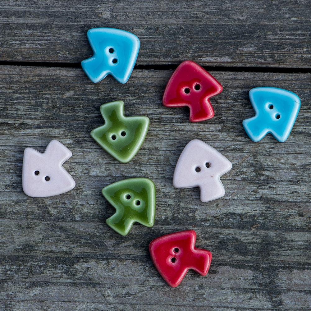 Handmade Colorful Small Mushroom Ceramic Buttons