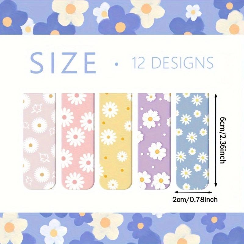 12 Pcs Style Magnetic Bookmarks with Various Patterns Magnetic Reading Bookmarks  Page Clipping Marker