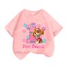 Paw Patrol T-shirt Cartoon Print Round Neck Short Sleeve Tops Cute Girls Clothes Birthday Fashion TShirts