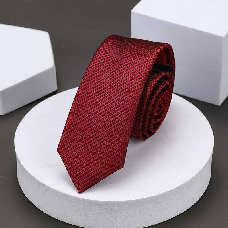 Korean Version Of Casual 5Cm Men'S And Women'S Business Dress Groom Wedding Stripe Hand Play Work Narrow Lazy Solid Color Tie