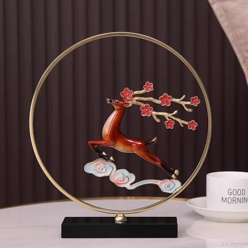 Plum Blossom Deer Ornament Living Room Light Luxury High End TV Cabinet Decoration Moving Home Gift