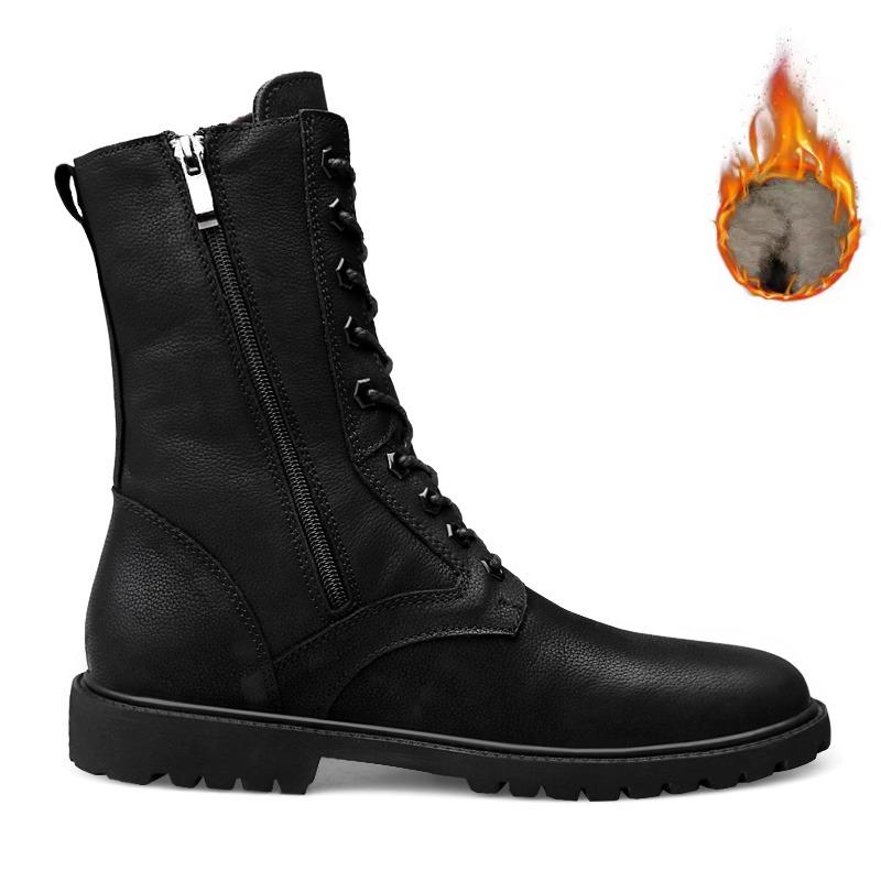 Spring and Autumn Men's Leather Tactical Boots,Desert Boots,Men's Leather Boots,Winter Men's Boots with Cotton Lining for Warmth