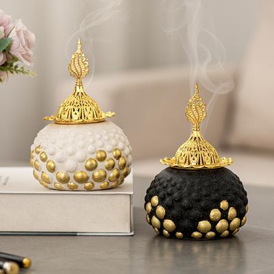 Ceramics Spherulite Aroma Burner Incense Burner Aromatherapy Middle East Inspired Yoga Garden Camping Decorations for Home