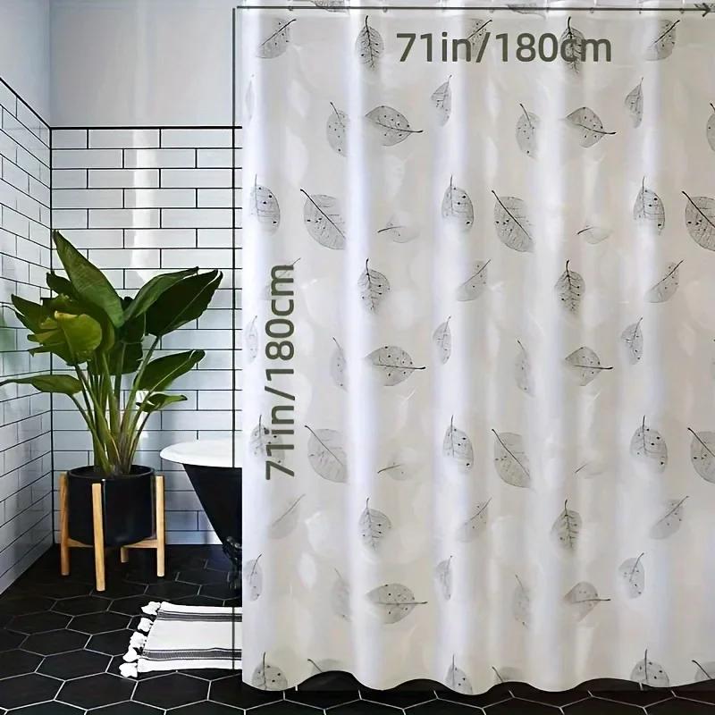 180x180cm Shower Curtain Liner Leaf Pattern Shower Curtains Bathroom Curtains