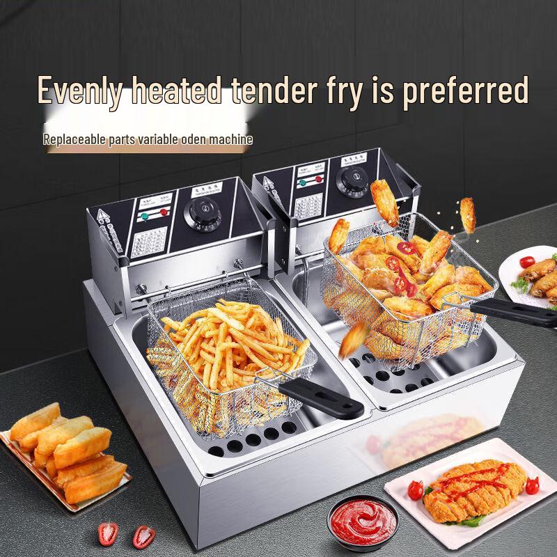 ZISIZ Commercial Dual Tank Electric Deep Fryer