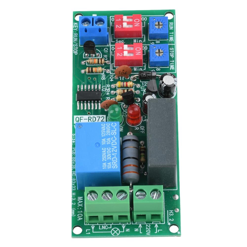 Dual Time Adjustable Cycle Delay Timing Relay Repeat ON OFF Switch Infinite Loop Timer Module AC 100V 110V 120V 220V 230V 240V