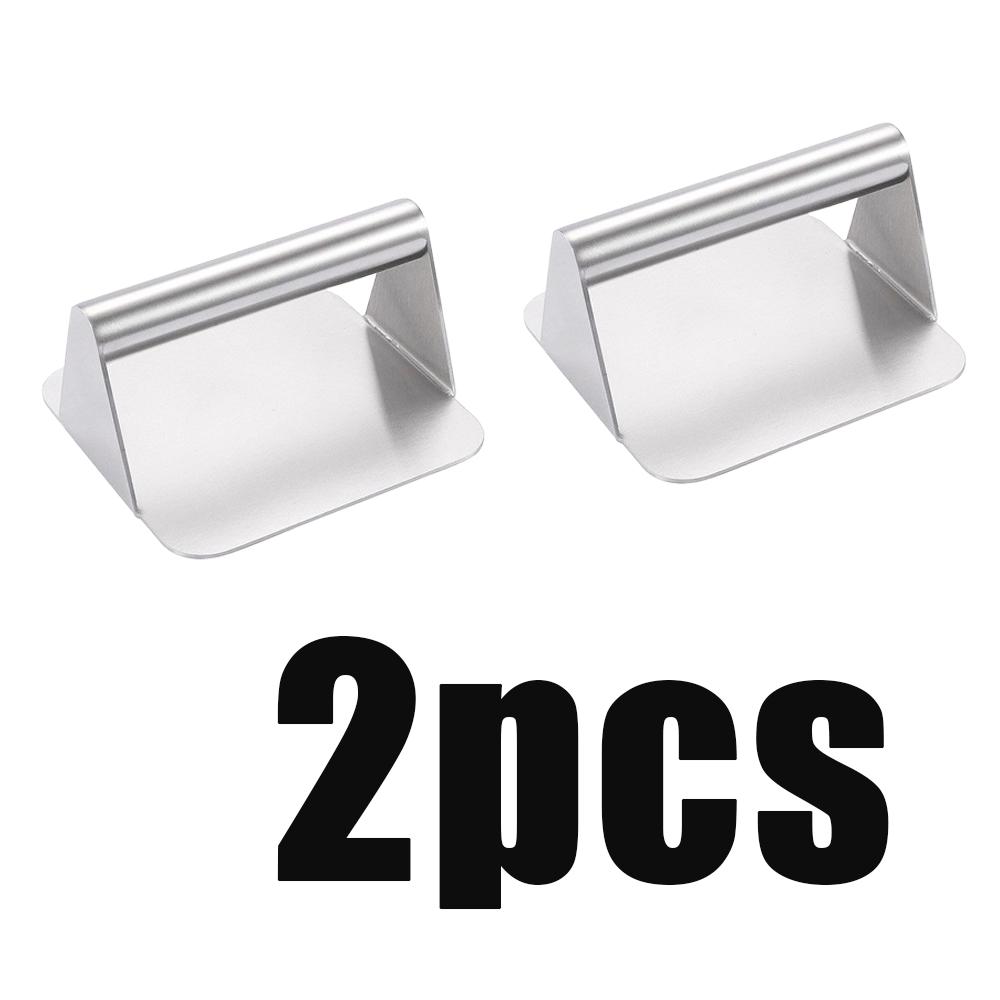 1/2/3pcs Stainless Steel Smash Burger Press Patties Meat Cooked Beef Masher Square Meat Press Mold Kitchen Cooking Accessories