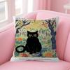 Painting Of A Cat Cushion Cover Pillowcase Upholstery Sofa Throw Pillow Home Decor Pillowcas