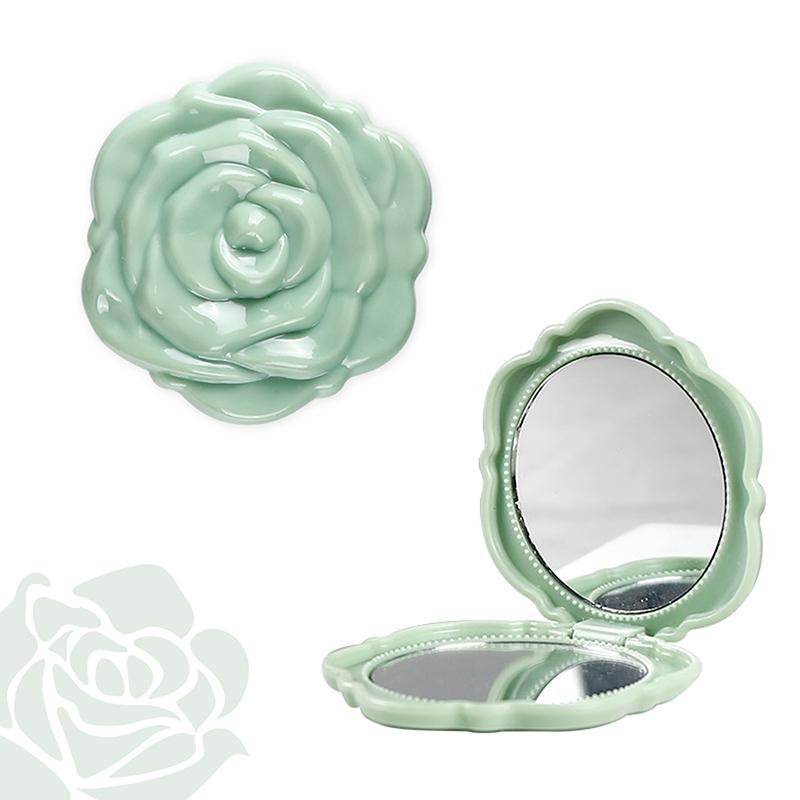 1Pcs Portable Retro Rose Flower Mini Mirror Small Pocket Makeup Mirror Double Sided Hand Mirrors Compact Cosmetic Beauty Tool