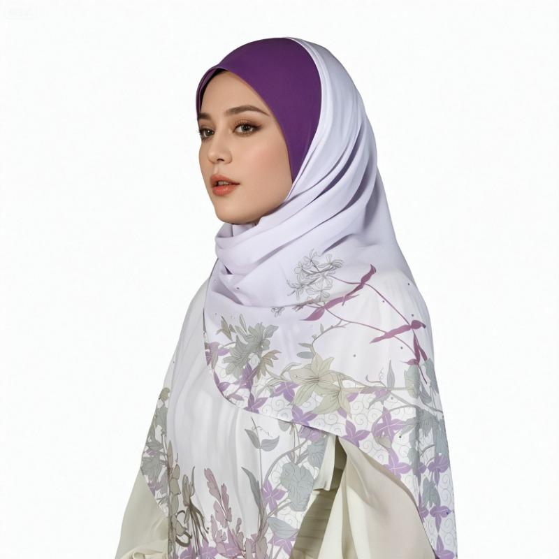 Chin Covering Triangular Headscarf Printed Sun Protection Daily Use Shawl