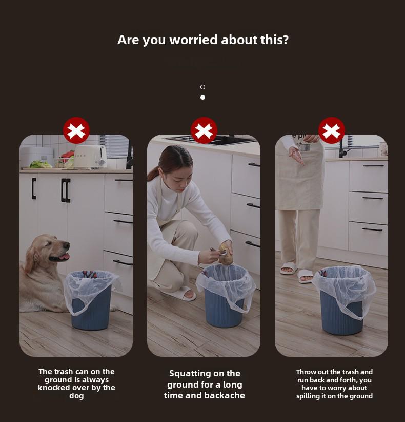 Väggmonterad soptunna med skjutlock för kök/badrum, stor kapacitet