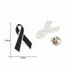 Black Ribbon Memorial Brooch Clothing Lapel Pin Alloy Black Mourning Suit Badge Fashion Accessories Party Jewelry Gift