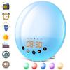 LED Sunrise Alarm Clock with FM Radio & Seven-Color Night Light