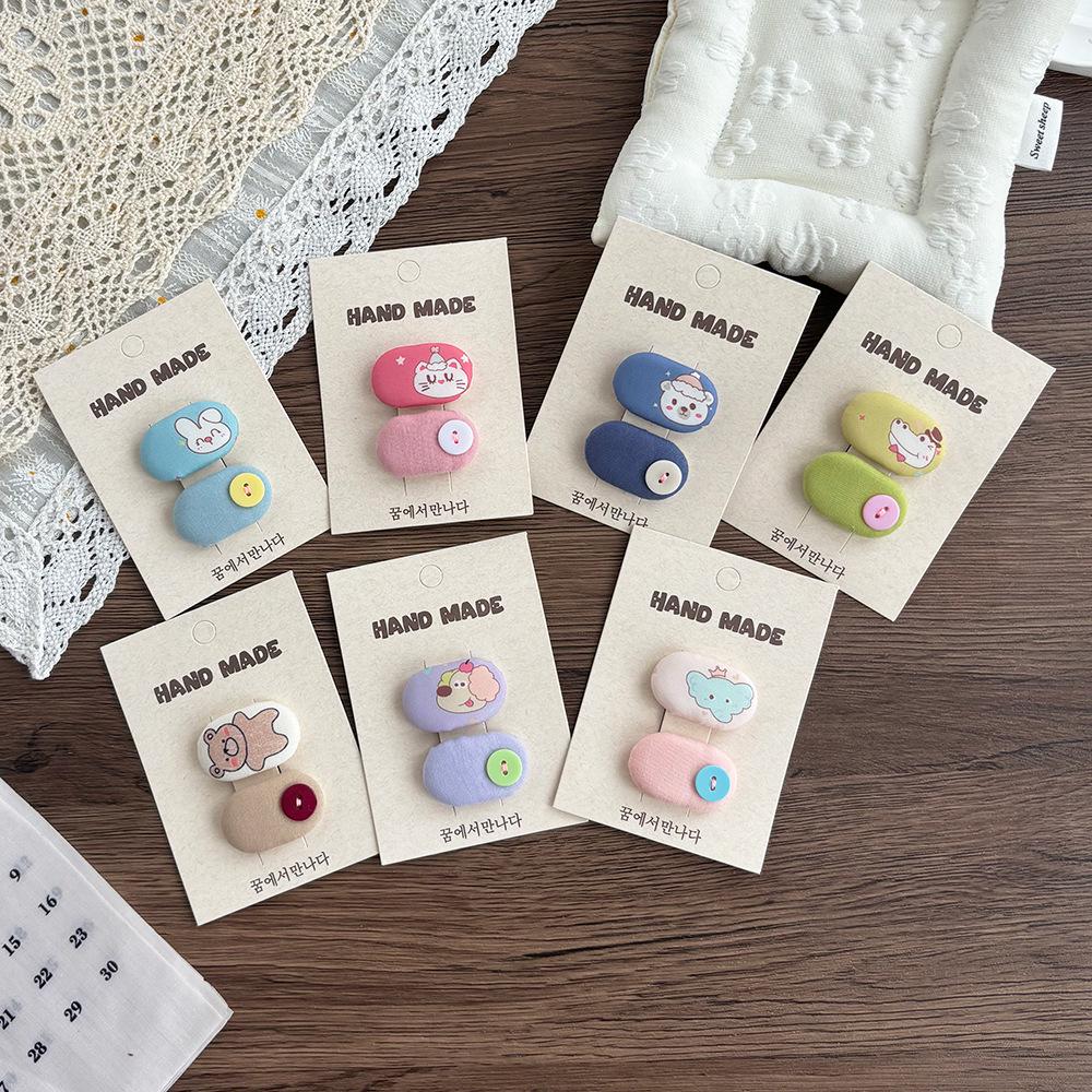 Koreanische karierte florale Haarspangen für Mädchen