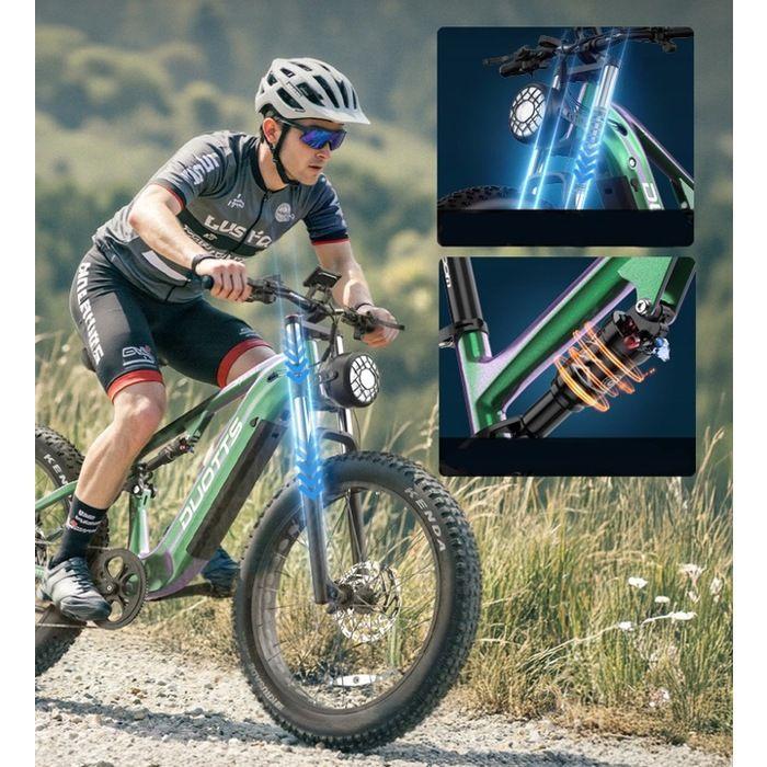 Elektrofahrrad DUOTTS E26 55 km/h 1000 W 48 V 20 Ah 120 km MTB Praktisch für Reisen und Parken Grün