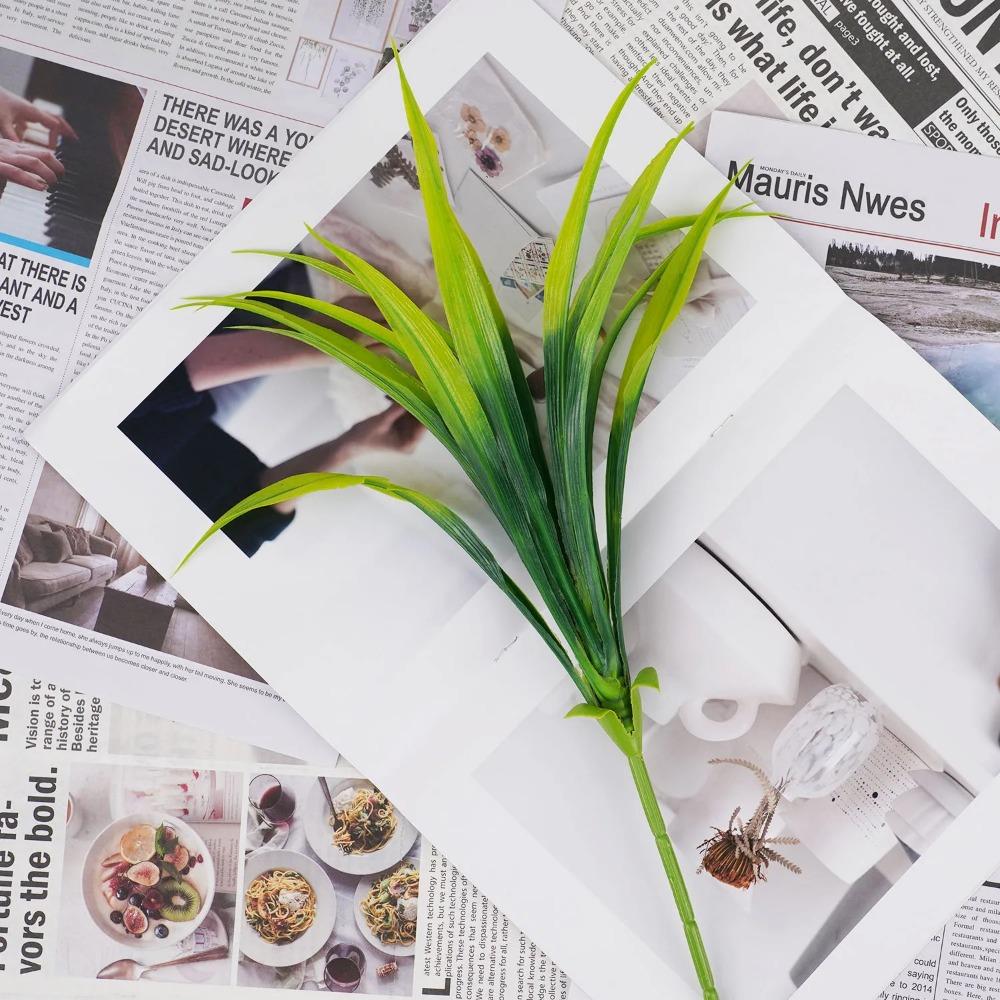 1 Stück 14 Blätter Frühlingsgras für Weihnachtskranz Heim Outdoor Gartendeko Hochzeitsbogen Zubehör Scrapbook Künstliche Pflanzen