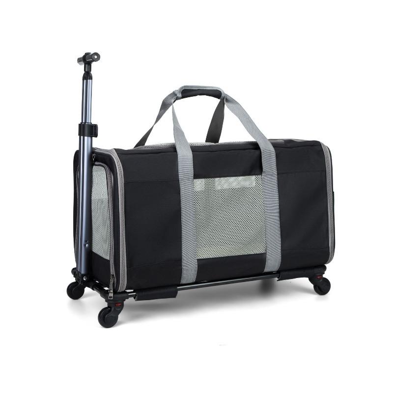 

Oxford Fabric New Upgraded Single Box Pet Rolling Luggage Foldable Large Capacity Breathable Portable Handheld Carrier For Cat чёрный