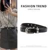 Rivets European and American Head Layer Genuine Leather Women's Thin Belt Cowhide Leather with Jeans Casual Pants Girlfriend Punk Fashion Women's Belt