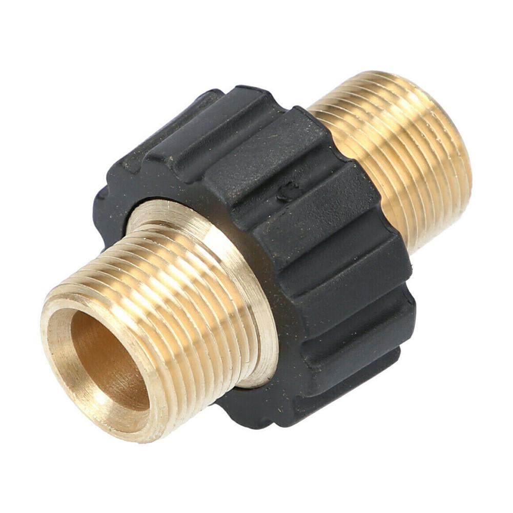 Brass Double Nipple M22x1 5 Male Hose Connector Coupling Designed for Connection of For High Pressure Water Nozzles and Torches