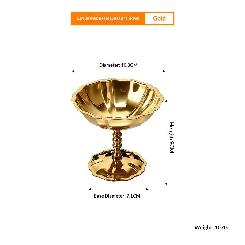 Stainless Steel Salad Cup Food Grade Ice Cream Cup Goblet Retro Dessert Bowl Fruit Yogurt Snack Bowl Household Kitchen Tools