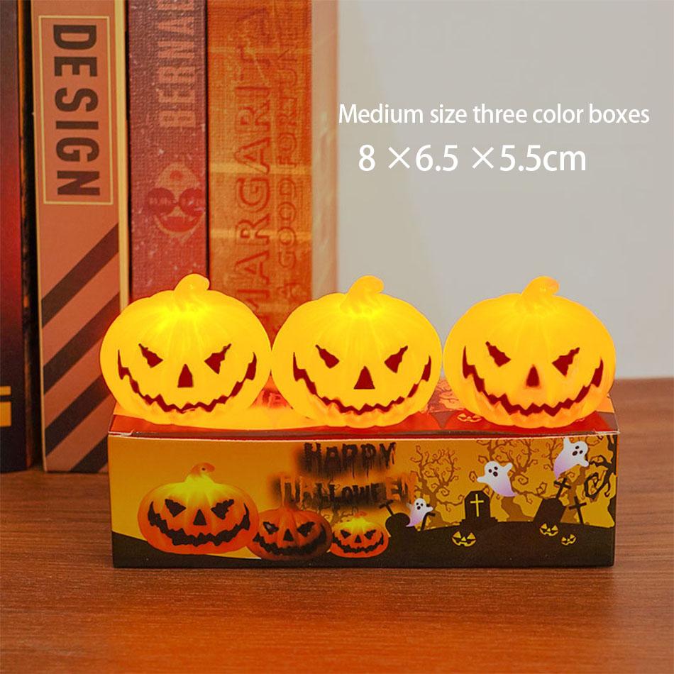 1-6p Pumpkin Lantern Candle Light Halloween Skull Ghost Face Lamp Kids Gift For Bedroom Garden Party Decoration Atmosphere Light