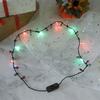 Light Glowing Led Necklace Flashing Light-Up Blinking Christmas Lights Costume Necklace 8 Led Bulbs Glow Props Party Supply