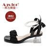 Augustine high-heeled sandals women's summer 2025 new thick-heeled French small fragrant simple fairy sandals tide