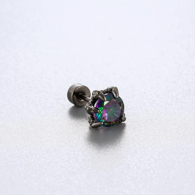 

Color Light Couple Dragon Claw Screw Ear Nail Ear Bone Nail Cochlear Nail Titanium Steel 1Pc Dragon Scale Shaped 3mm/6mm 3mm різнокольоровий
