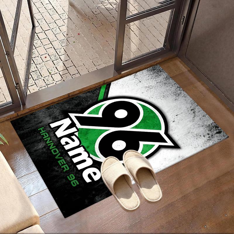 Custom Name Personalized Hannover 96 Football Print Carpet, Versatile Home Decor Rug, for Playroom, Apartment, Balcony, Entryway, Hallway Gift