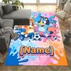 Soccer Fun Blue Brown Personalized Name Carpet Design for Study Room Decorate Room Balcony Foyer Anti-slip Rug Anime Office Decor