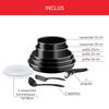 Batterie de cuisine - tefal - ingenio - 10 pièces - poignée amovible - antiadhésif titane