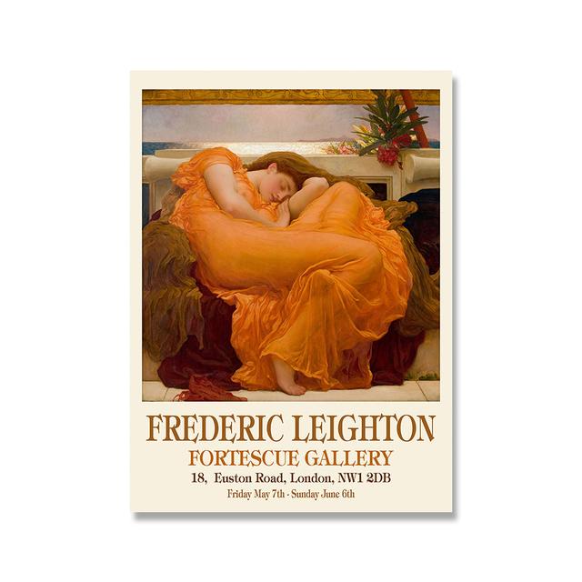 

Оранжевый музейный выставочный плакат Фредерика Лейтона, картина для гостиной, декоративная настенная живопись, холст, печать, без рамки 21cm×30cm NoFrame