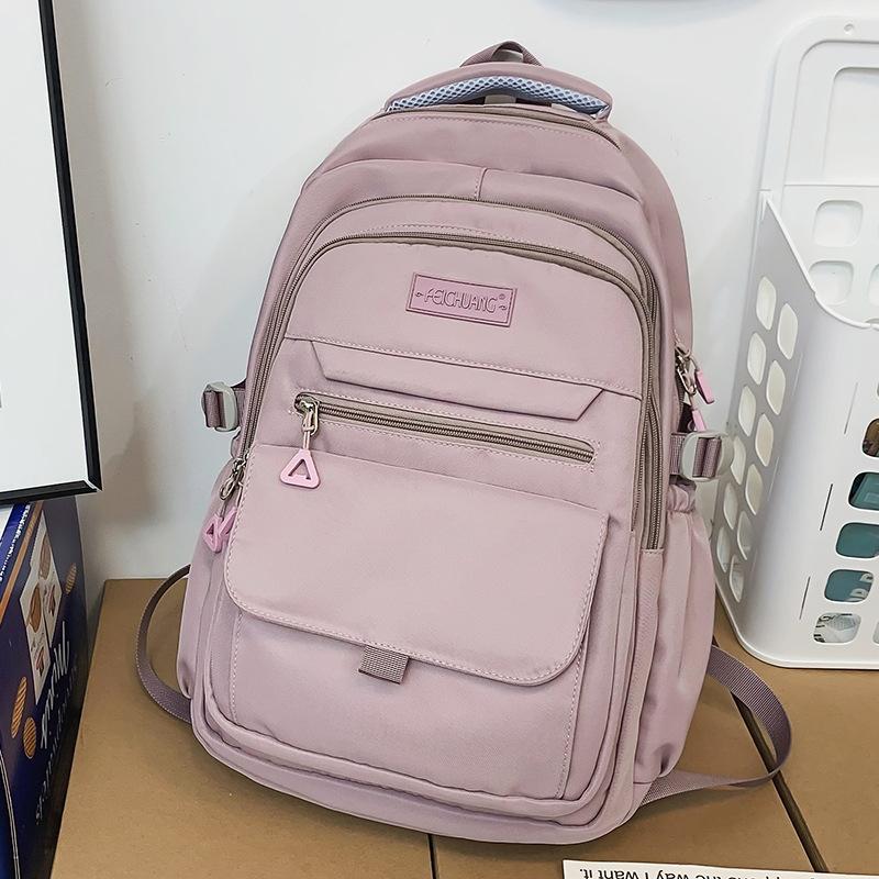 Children Elementary School Students  Female Junior High School Students  Solid Color Male Backpacks  High School Students  Large Capacity Backpacks