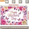 2D Happy Mother's Day Backdrop, Spring Flower Background for Mother's Day