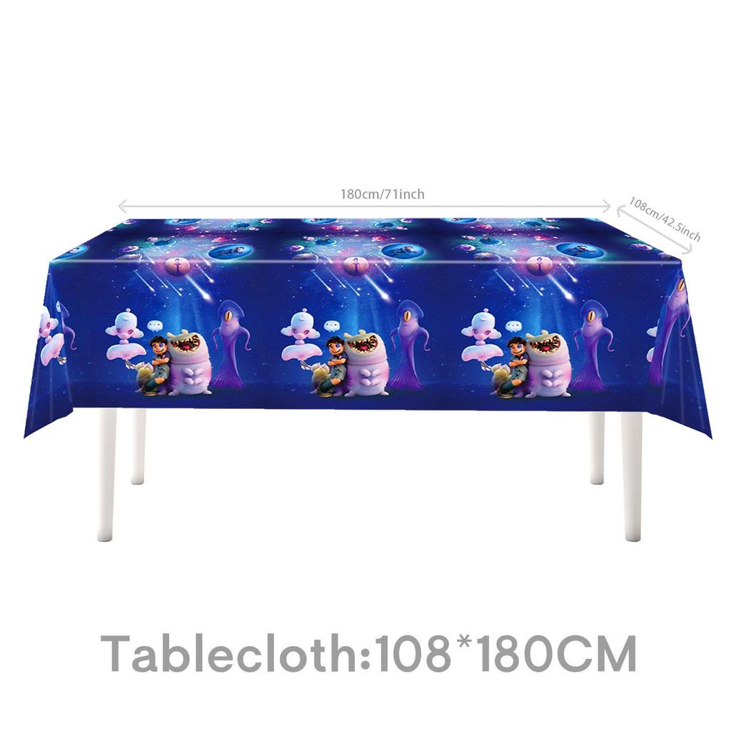 Earth Special Agent Anime Birthday Party Tableware Set: Plates, Cups, Tablecloth, Knives, Decorations.