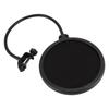 Microphone Pop Filter 360 Degree Adjustable Versatile Sturdy Dual Layered Wind Pop Screen Shield with Gooseneck Stand