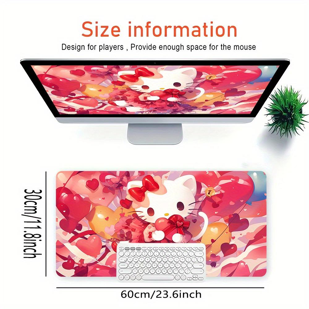1pc Hello Kitty Hearts Valentine's DayComputer Pad with Vibrant Game Machine Print, Mouse Pads for Desk0515020