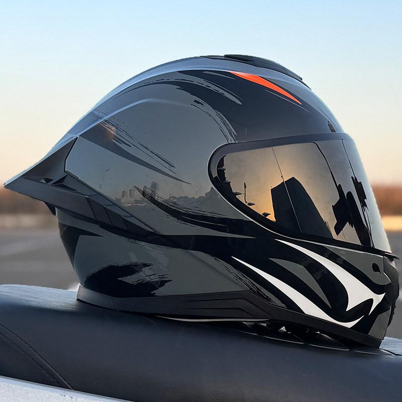 Motorcycle helmet, men's and women's dual lens full face helmet, motorcycle sports car, all season full face helmet DOT