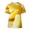 French Fries Pattern T Shirt For Men Potato Food 3D Printed Tees Summer Casual Loose O-Neck