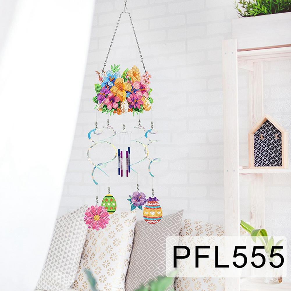 DIY Rhinestone Painting Wind Chime Kit Handmade Hanging Ornament Dreamcatcher 3D Decorative Wall Art for Home