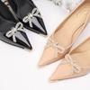 Shimmering Shoe Flower Clip Stylish Shoe Clip with Removable Gems Eye Catching Bowknot Shoe Accessory for Parties Dates