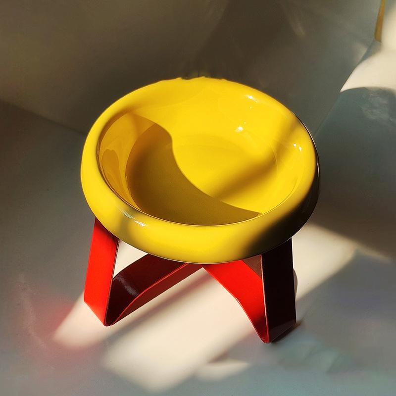 Neck Protection High Foot Cat Food Bowl Durable Cat Drinking Water Bowl Ceramic Cat Bowl Kittens Feeding Bowl Pet Supplies